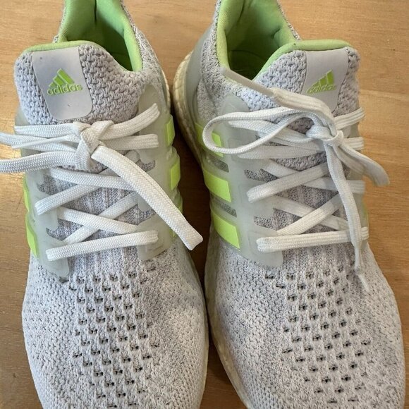 Adidas Primeblue Sneakers Womens Sz 6.5 White Green Stripe Running Shoe Athletic - Picture 4 of 9